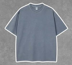 T-shirt graphique vierge imprimé à l'acide avec impression en gros Style de t-shirt vintage en jersey de coton épais imprimé tricoté - Product Image 4