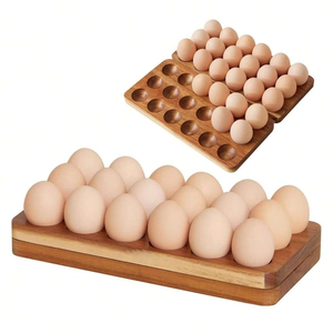 ชั้นวางไข่ทำจากไม้สำหรับวางเคาน์เตอร์ห้องครัวพร้อมดีไซน์แบบชนบทและการจัดแสดงของตกแต่งบ้านสไตล์บ้านไร่ - Product Image 1