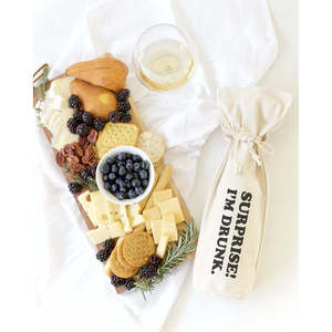 Surprise I'm Drunk! Cotton Canvas Wine Bag for Gifts - Product Image 2