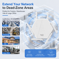 KuWFi 1800Mbps WiFi6 Dual Band WiFi Booster 6x2dBi Antena High-Gain Sinyal Kuat Mini Repeater Nirkabel Dalam Ruangan dengan Dual Port