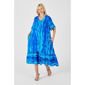 Abito gonna Oversize con scollo a V con motivo Batik in tessuto a maglia confezione singola - Product Image 2