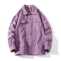 Blouson en jean blanc oversize pour homme, collection automne 2024, style vintage streetwear, en coton, décontracté, ample, respirant, coupe-vent, haute qualité
