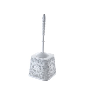 Ensemble de brosse de toilette en plastique écologique tricotée durable avec support décoratif, design traditionnel pour un nettoyage efficace de la salle de bain - Product Image 2