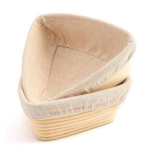 Cesta de prueba de pan de ratán natural al por mayor, cestas de prueba de masa fermentada ovaladas hechas a mano con revestimientos de tela - Product Image 6