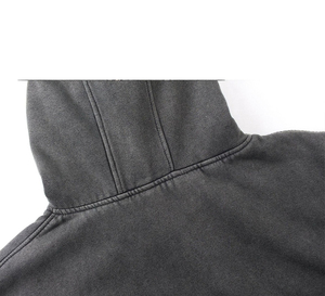 Vintage College Crewneck Hoodies pour hommes Acide brodé poids lourd Distressed Wash 2026 - Product Image 5