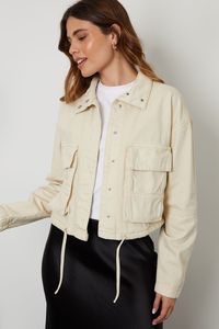 Chaquetas Vaqueras Cortas de Moda para Mujer, Diseño de Última Tendencia, Cierre de Cremallera, Cuello con Capucha, Resistentes al Viento, Ecológicas, Transpirables, para Otoño - Product Image 2