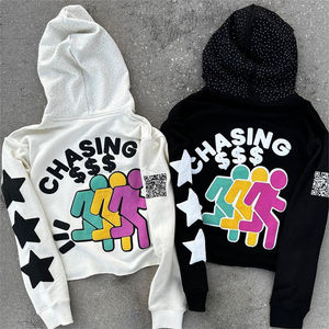 Custom Boxy 450gsm Oversized Heavyweight Distressed 500gsm Acid Wash <b>Zip</b> up <b>Hoodie</b> <b>Men</b> - Product Image 3