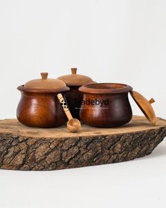 Boîte à épices en bois artisanale traditionnelle pour organisateur de cuisine Masala Tradebyd - Product Image 2