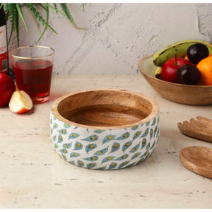 Vaisselle en bois alimentaire bol à salade de fruits bol à pâte de grande taille autocollant en bois vaisselle restaurant café bol cuillère - Product Image 4