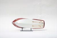 Precio Especial: Modelo de Lancha Rápida de Madera Pintada a Mano, Riva Aquarama de 40 cm, Diseño Rectangular Moderno Italiano, Decoración de Escritorio