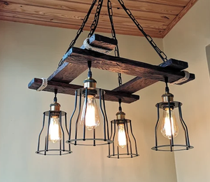 Marcos de Madera Hechos a Mano para Lámparas de Araña (Juntas de Madera Personalizadas) - Product Image 3