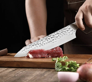 Vente en gros de commandes en vrac personnalisées, service OEM et ODM, ensemble de couteaux de cuisine en acier au carbone, ensemble de cinq pièces faites à la main avec manche en bois - Product Image 4