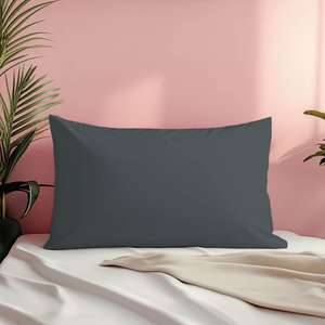 Funda de Almohada de Hotel de Lujo, 50x70cm, Negra, de Polialgodón, Suave y Transpirable, Forma Rectangular, Técnica de Tejido Sólido, 20x28 - Product Image 2