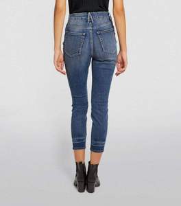 กางเกงยีนส์ขายาวสำหรับผู้หญิงคอลเลคชั่นฤดูหนาวแบบมีซิปมีกระดุมกลางเอวสีทึบแฟชั่นใหม่ - Product Image 4