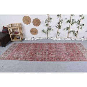 Tapis turc vintage 3.7x9,9 pieds rouge vert Patchwork tissage plat grande surface tapis en laine pour décorations de salon Latex - Product Image 3