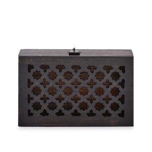 Boîte de rangement décorative en bois de manguier artisanale avec finition naturelle - Product Image 5