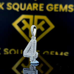 Colgante de Hip Hop personalizado número 1-9, colgante de Hip Hop para hombre, colgante de moissanita, joyería de Hip Hop Ice Out, Plata de Ley 925 - Product Image 4