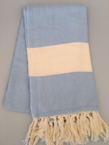Serviette de bain en coton biologique à motifs d'arête de poisson, douce et absorbante - Product Image 5