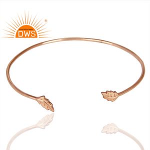 Vente chaude en argent Sterling plaqué or rose manchette bracelet bijoux personnalisés pour les femmes cadeau pour elle - Product Image 2