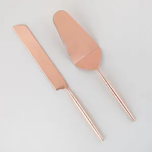 Modern Minimal Stainless Steel Cake Server, Stylish Metal Dessert Serving Spatula & <b>Knife</b> <b>Set</b> for Home, Party & Restaurant Use - Product Image 6