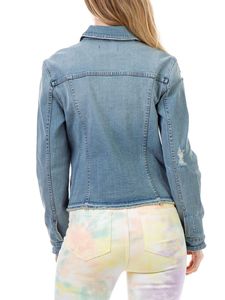 Chaqueta vaquera personalizada de alta calidad para mujer, chaqueta vaquera de gran tamaño con botones de latón, venta al por mayor - Product Image 6