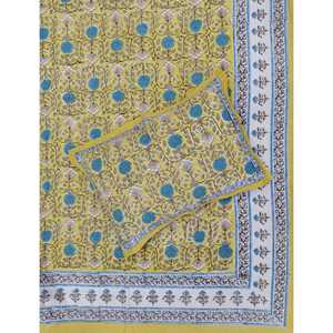 Hand Block Printed 100% Cotton King Size Double Bedsheet with Pillow Cover Floral Pattern <b>Comforter</b> <b>Set</b> 3-Piece <b>Set</b> for Home Use - Product Image 1