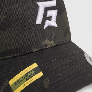 Gorra Trucker Negra de Camuflaje GA con Logotipo Serigrafiado y Patrón Bordado Personalizado, Tejido de Malla Formal para Uso Profesional - Product Image 3