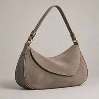 Sacs à main de luxe de marques célèbres, logo original, qualité supérieure 1:1, vintage, sac à bandoulière taupe pour femme, forme croissant avec rabat incurvé