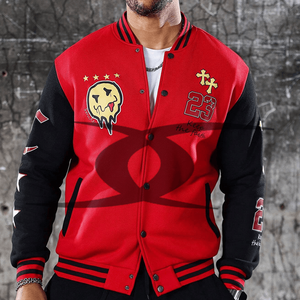 Vente en gros Blouson bombardier à manches en cuir de baseball personnalisé pour hommes Veste d'hiver en fourrure de mouton - Product Image 1