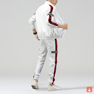 Vente en gros de 2 pièces de survêtement de sport pour homme en coton/polyester, imprimé sur mesure, grande taille, écologique, respirant, séchage rapide, OEM - Product Image 3