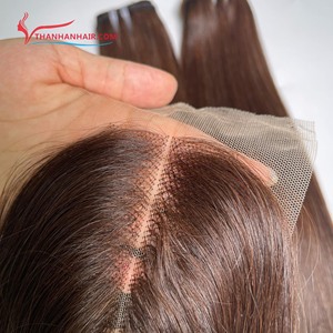 ¡OFERTAS CALIENTES! Combo de extensión de cabello humano liso de trama y cierre, color naranja, cabello vietnamita, cabello virgen - Product Image 3