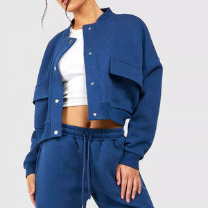 Logo personnalisé femmes survêtement 2 pièces tenues coupe-vent léger pleine fermeture éclair sweat à capuche 2 pièces ensemble pantalons de jogging - Product Image 4