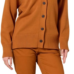 Cardigan en mohair décontracté pour femme, col en V, boutonnage simple, avec logo frontal, tricoté, chaud, collection automne-hiver - Product Image 5