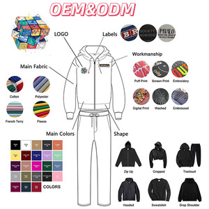 OEM Streetwear Manufacturer Washed Patchwork Custom Logo Embroidery <b>Applique</b> <b>Patch</b> Work Sweatpants and Hoodie Set Men 2025 - Product Image 2