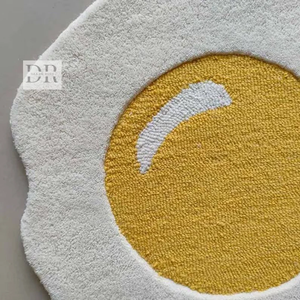 พรมขนสัตว์สีขาวตกแต่งด้วยมือสไตล์ทันสมัยขนาดพิเศษสำหรับห้องนั่งเล่นห้องรับประทานอาหารในบ้านสำหรับการวาดภาพและการใช้ในห้องเล่น - Product Image 4