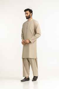 Dernier design traditionnel ethnique afghan musulman, shalwar kameez noir pour homme, costume 2 pièces, style col respirant, style régulier, fête, hiver - Product Image 2