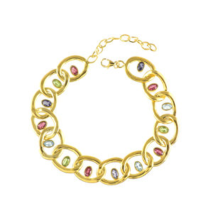 Wholesale Price Gold Plated <b>Beads</b> Tourmaline, Peridot, Iolite <b>Bracelets</b> Trendy for Women's Wedding Gift Anniversary - Product Image 1