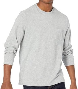 Décontracté et polyvalent, ce t-shirt à poche à manches longues de coupe régulière Impression personnalisée Logo personnalisé T-shirts de qualité du Bangladesh - Product Image 3