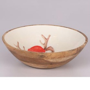 High Quality Eco-Friendly Mango Wood <b>Dinnerware</b> Handmade Modern Salad Server Stylish Metal Kitchen Food Serving Bowl Parties - Product Image 3