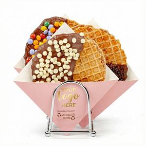 Empaque de Papel para Conos de Stroopwafels, Color Rosa Dorado, con Burbujas, Logotipo Personalizado, Mini Stroopwafels, Soporte para Empaque de Stroopwafels - Product Image 3