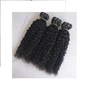 Top Grade Quality Indian Supplier Wholesale Single Donor Hair Indian Temple Mink Remy Virgin 20'' Kinky Curly Bundles Extensions