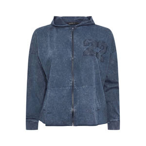 Custom Design Acid Wash Vintage Wash Distress Embroider Zip Up Hoodies For Womens High Quality Cotton Fleece Winter Sweatshirts - Product Image 2