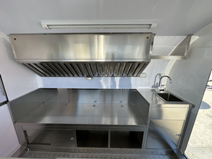 <b>Black</b> Fiberglass Outdoor Towable Mobile Kitchen Trailer for Hotdog Snack Chips Food Service with 220V Power - Product Image 6