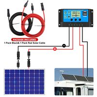 Cable Solar Flexible de Cobre XLPO Trenzado de 15m (50FT) 10AWG, Cable de Alimentación de Gran Tamaño para Panel Solar con Conectores Hembra y Macho