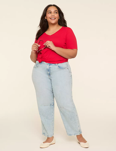 Best Quality <b>V</b>-<b>Neck</b> <b>T</b>-<b>Shirt</b> for Plus Size Women Stylish 100% Cotton Perfect Sleeves Summer Collection Ropa De Damas Wholesale BD - Product Image 5