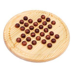 Artisan Wooden <b>Solitaire</b> Game Durable Wooden <b>Board</b> with Marbles Factory Direct - Product Image 2