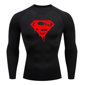 Rashguard Super Camiseta de manga corta para hombre de compresión apretado Fitness gimnasio deportes impresión Digital correr chándal - Product Image 4