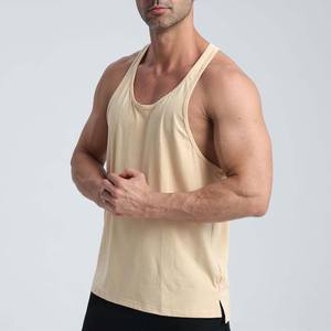 OEM Logo Personnalisé Haute Qualité 95% Coton 5% Spandex Hommes Entraînement Stringer Musculation Singlet Fitness Gym Hommes Débardeurs - Product Image 3