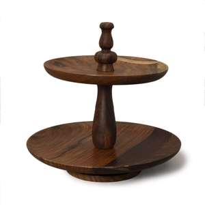 Factory Wholesale Custom Best Selling Wood Antique Wood and Galvanized 3 <b>Tier</b> <b>Cake</b> Stand for Birthday and Wedding - Product Image 3