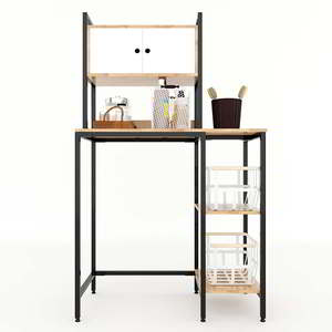 KMG68004 Front-<b>Loading</b> <b>Washing</b> <b>Machine</b> Stand with Drawers Rubber Wood and Iron Frame - Product Image 3